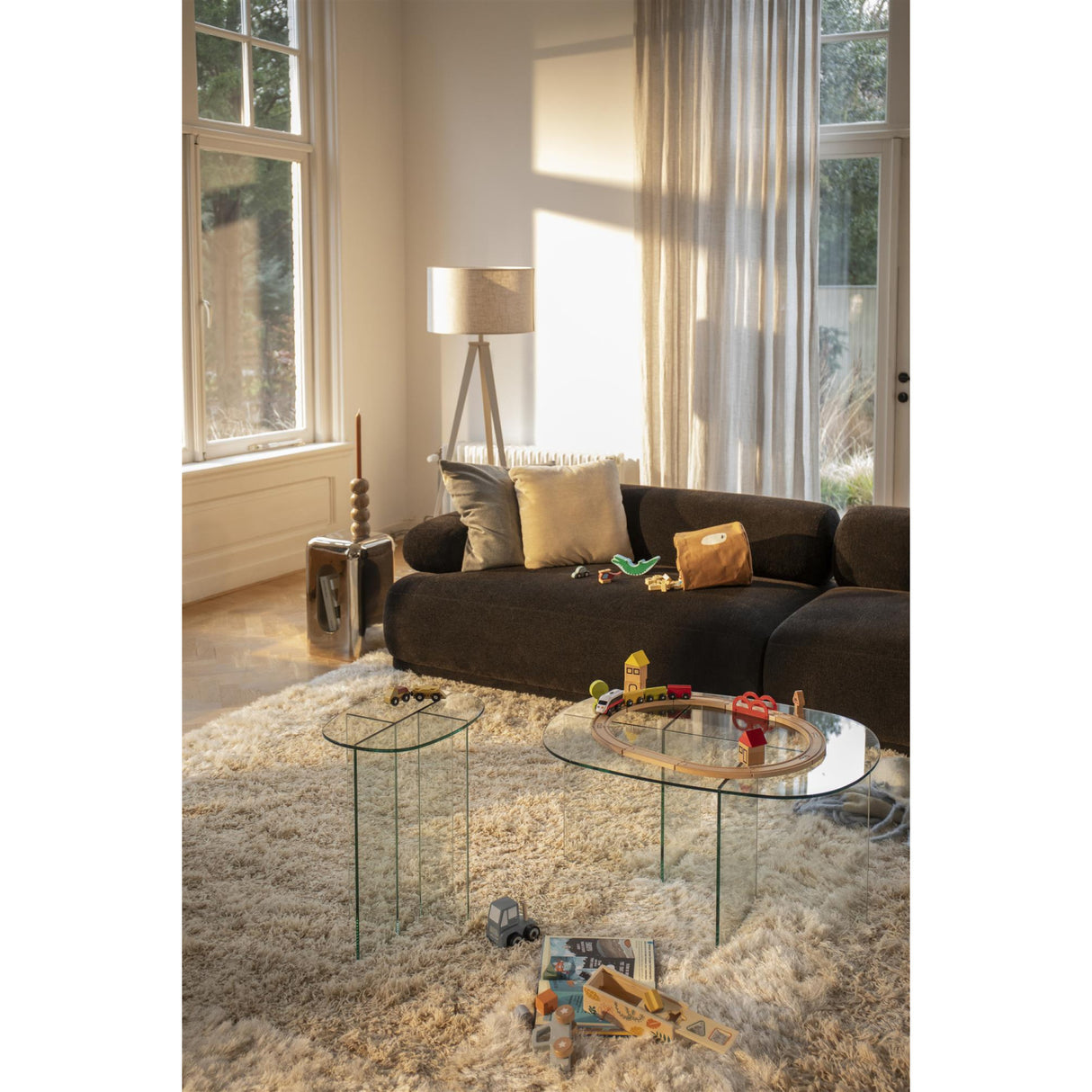   Modern European furniture - Glass Cross-Leg Coffee Table - www.oroa.com | Oroa.com