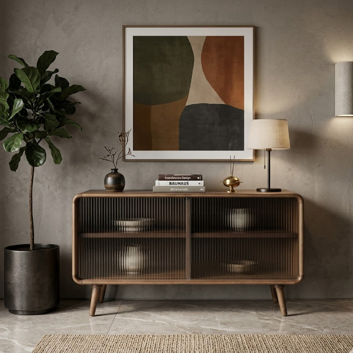   Oak Framed Glass Door Sideboard S | Oroa.com