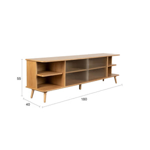   Oak Framed Glass Door Sideboard L | Oroa.com