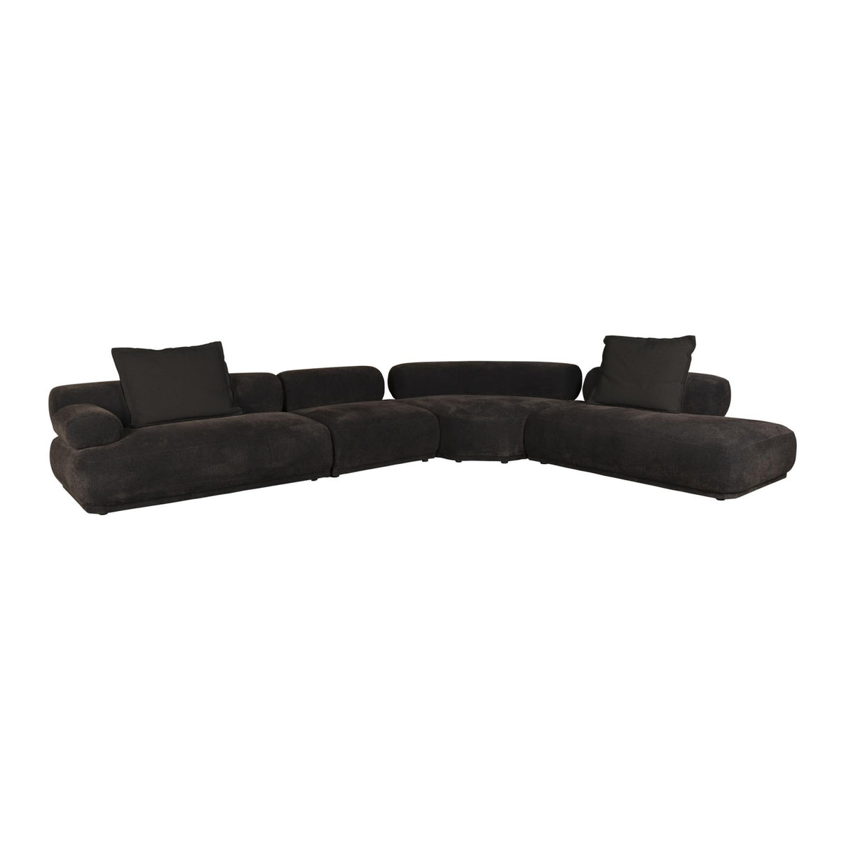   Modern furniture - Brown Ribbed Fabric Left Sofa - www.oroa.com | Oroa.com