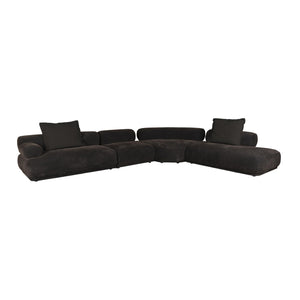   Modern furniture - Brown Ribbed Fabric Left Sofa - www.oroa.com | Oroa.com