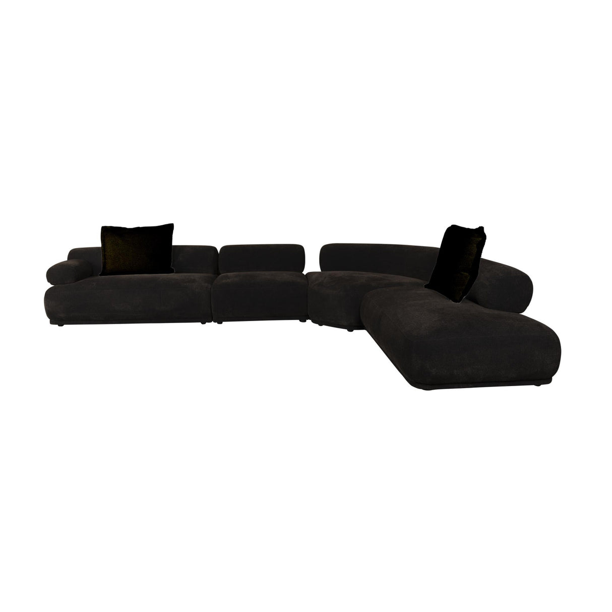   Modern furniture - Brown Ribbed Fabric Left Sofa - www.oroa.com | Oroa.com