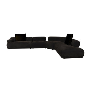  Modern furniture - Brown Ribbed Fabric Left Sofa - www.oroa.com | Oroa.com