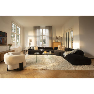   Modern furniture - Brown Ribbed Fabric Left Sofa - www.oroa.com | Oroa.com