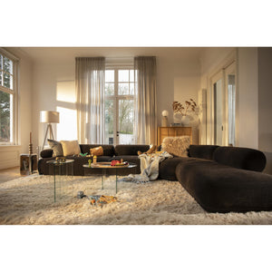   Modern furniture - Brown Ribbed Fabric Left Sofa - www.oroa.com | Oroa.com