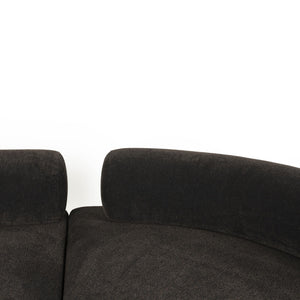   Modern furniture - Brown Ribbed Fabric Left Sofa - www.oroa.com | Oroa.com