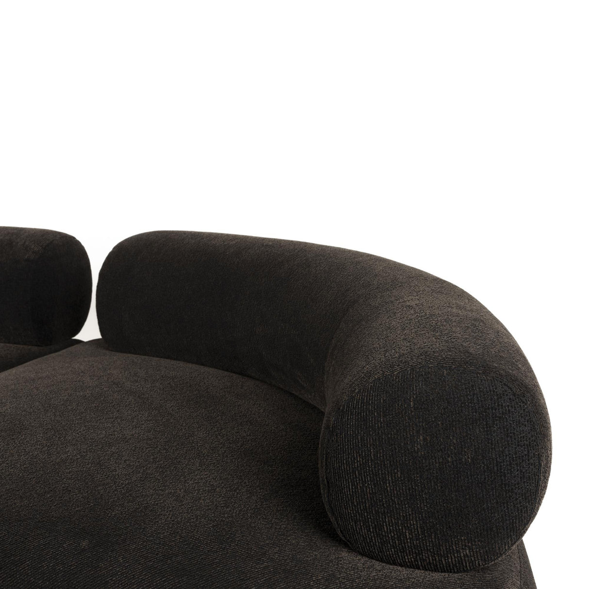  Modern furniture - Brown Ribbed Fabric Left Sofa - www.oroa.com | Oroa.com