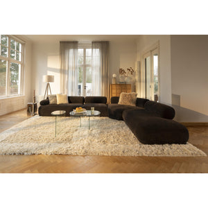  Modern furniture - Brown Ribbed Fabric Left Sofa - www.oroa.com | Oroa.com