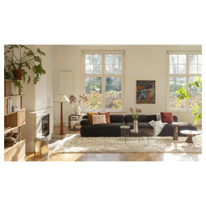   Modern furniture - Brown Ribbed Fabric Right Sofa - www.oroa.com | Oroa.com