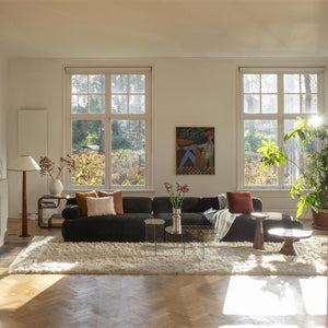   Modern furniture - Brown Ribbed Fabric Right Sofa - www.oroa.com | Oroa.com