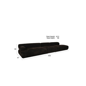   Modern furniture - Brown Ribbed Fabric Right Sofa - www.oroa.com | Oroa.com