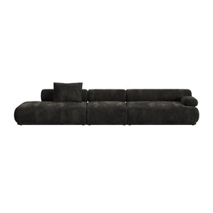   Modern furniture - Brown Ribbed Fabric Right Sofa - www.oroa.com | Oroa.com