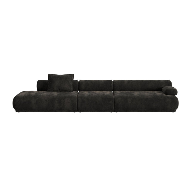 Modern furniture - Brown Ribbed Fabric Right Sofa - www.oroa.com
