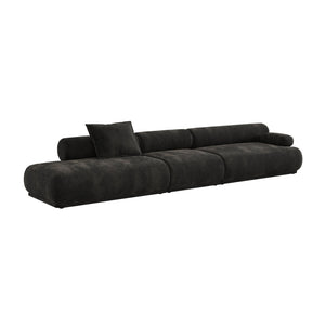   Modern furniture - Brown Ribbed Fabric Right Sofa - www.oroa.com | Oroa.com