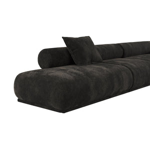   Modern furniture - Brown Ribbed Fabric Right Sofa - www.oroa.com | Oroa.com