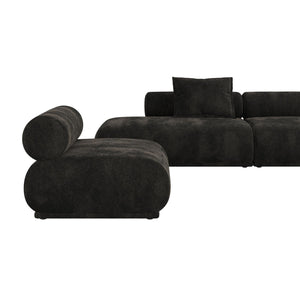   Modern furniture - Brown Ribbed Fabric Right Sofa - www.oroa.com | Oroa.com