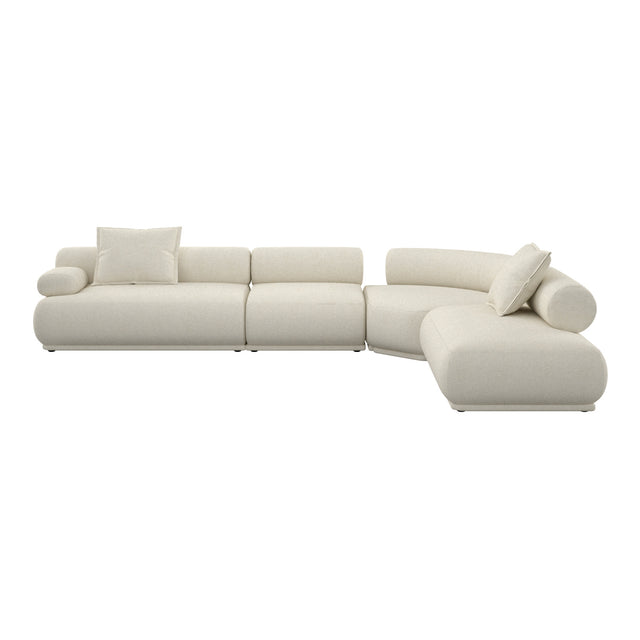 Modern furniture - Brown Ribbed Fabric Left Sofa - www.oroa.com