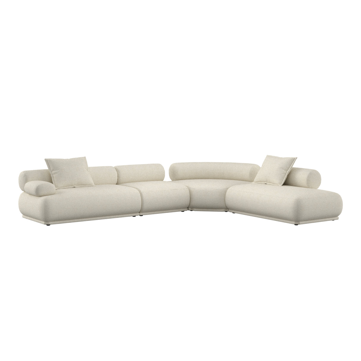  Modern furniture - Brown Ribbed Fabric Left Sofa - www.oroa.com | Oroa.com
