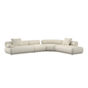   Modern furniture - Brown Ribbed Fabric Left Sofa - www.oroa.com | Oroa.com