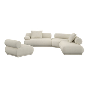   Modern furniture - Brown Ribbed Fabric Left Sofa - www.oroa.com | Oroa.com