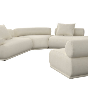   Modern furniture - Brown Ribbed Fabric Left Sofa - www.oroa.com | Oroa.com