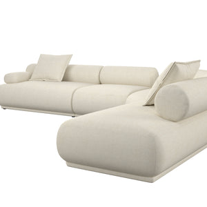   Modern furniture - Brown Ribbed Fabric Left Sofa - www.oroa.com | Oroa.com