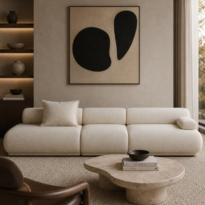   Modern furniture - Brown Ribbed Fabric Right Sofa - www.oroa.com | Oroa.com