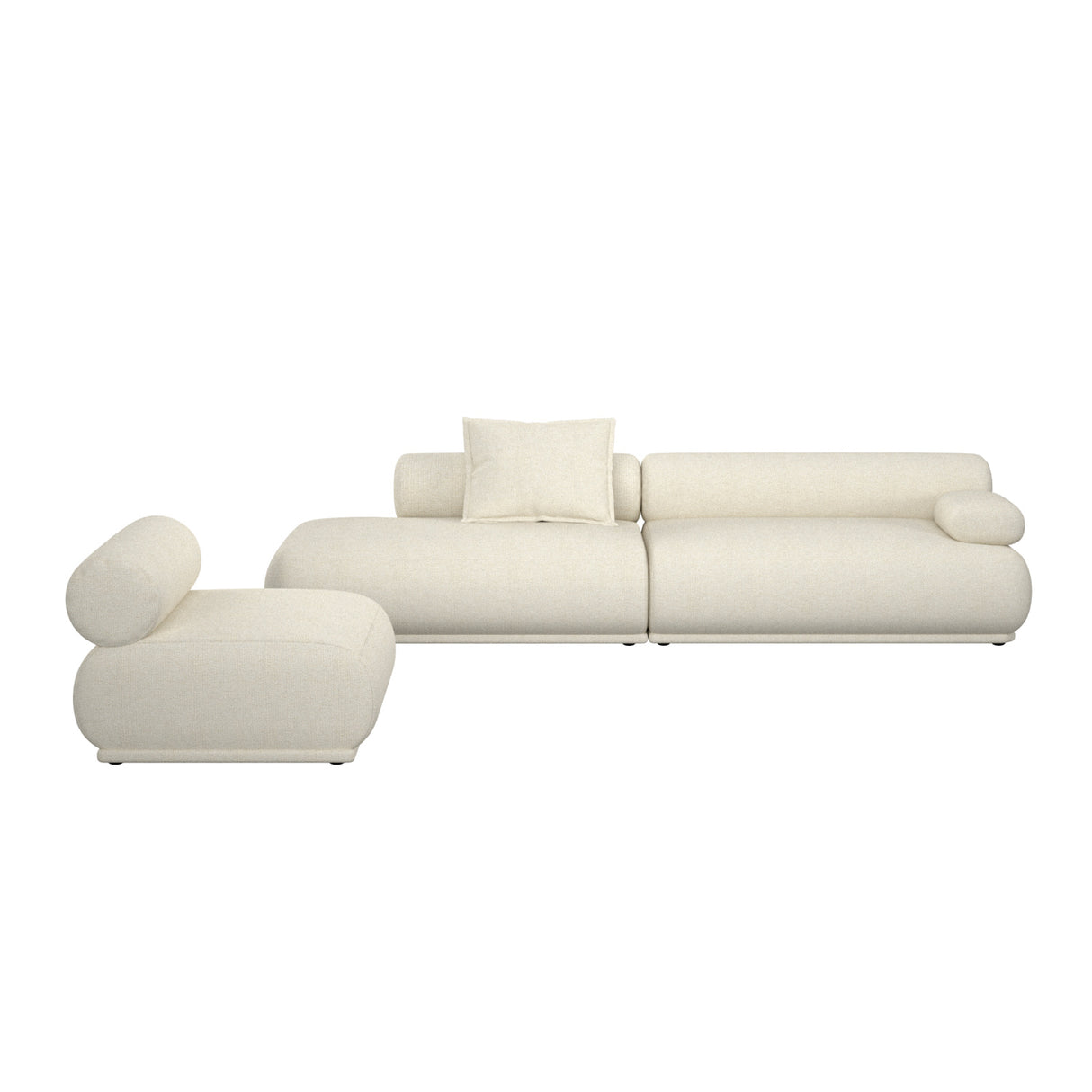   Modern furniture - Brown Ribbed Fabric Right Sofa - www.oroa.com | Oroa.com