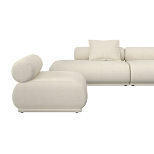   Modern furniture - Brown Ribbed Fabric Right Sofa - www.oroa.com | Oroa.com