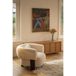   Modern furniture - Beige Fabric 3-Legged Lounge Chair - www.oroa.com | Oroa.com