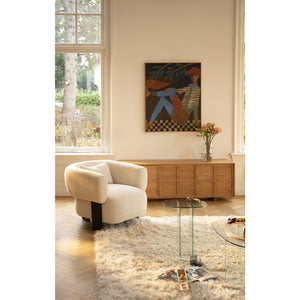   Modern furniture - Beige Fabric 3-Legged Lounge Chair - www.oroa.com | Oroa.com