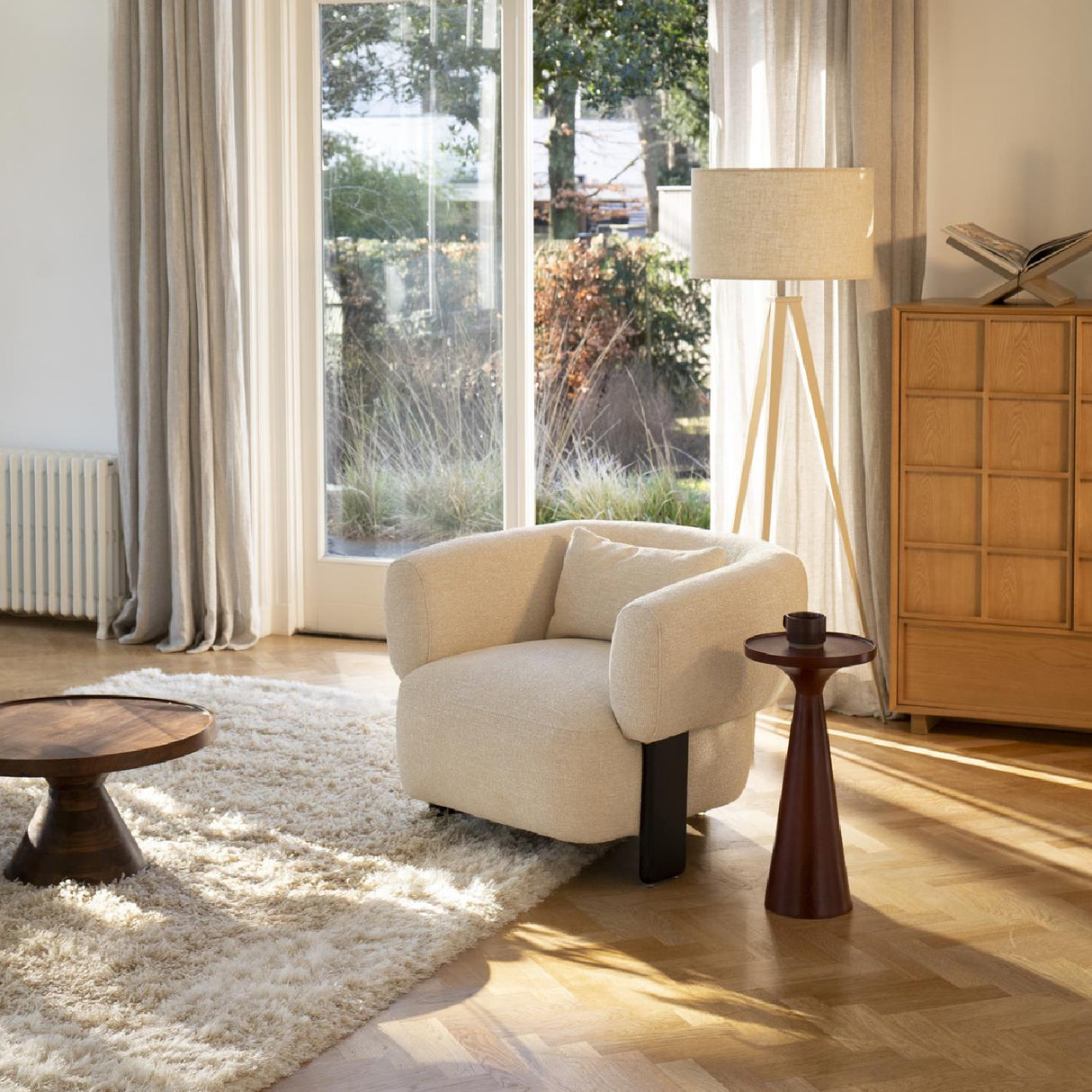   Modern furniture - Beige Fabric 3-Legged Lounge Chair - www.oroa.com | Oroa.com