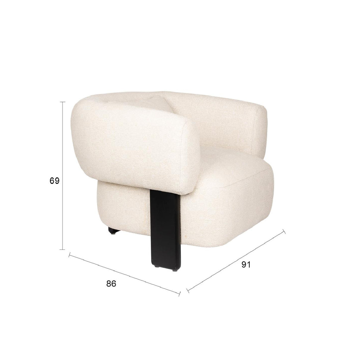   Modern furniture - Beige Fabric 3-Legged Lounge Chair - www.oroa.com | Oroa.com