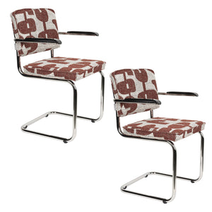   Modern furniture - Retro Patterned Cantilevered Dining Armchairs (2) - www.oroa.com | Oroa.com