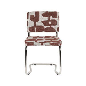   Modern furniture - Patterned Fabric Cantilevered Dining Chairs (2) - www.oroa.com | Oroa.com