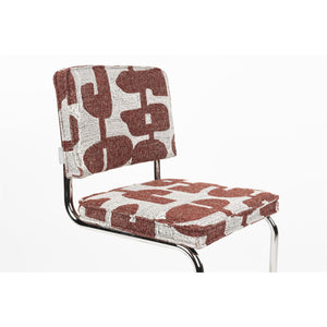   Modern furniture - Patterned Fabric Cantilevered Dining Chairs (2) - www.oroa.com | Oroa.com