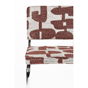   Modern furniture - Patterned Fabric Cantilevered Dining Chairs (2) - www.oroa.com | Oroa.com