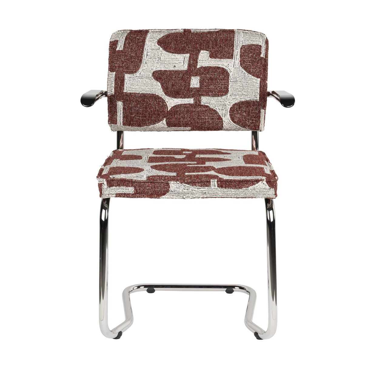   Patterned Fabric Cantilevered Dining Armchairs (2) | Oroa.com