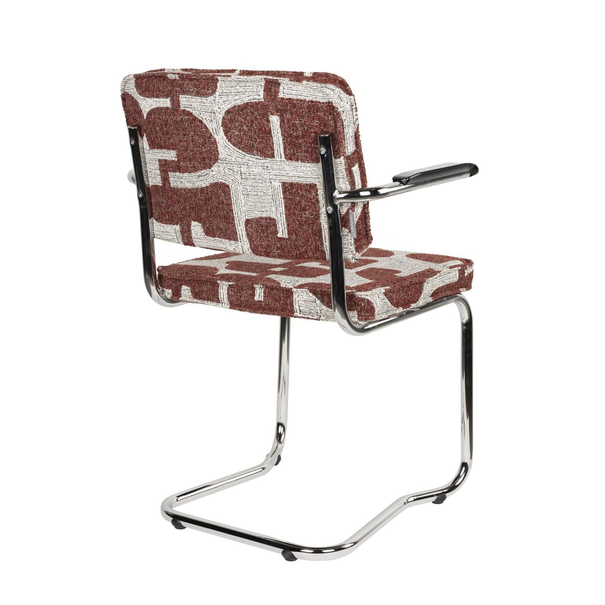   Patterned Fabric Cantilevered Dining Armchairs (2) | Oroa.com