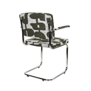   Modern furniture - Retro Patterned Cantilevered Dining Armchairs (2) - www.oroa.com | Oroa.com