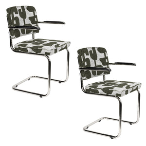   Modern furniture - Retro Patterned Cantilevered Dining Armchairs (2) - www.oroa.com | Oroa.com