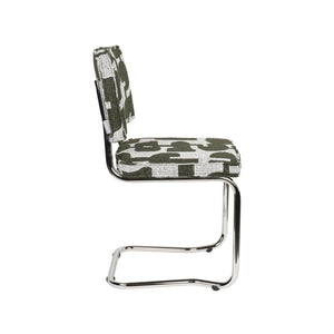   Modern furniture - Patterned Fabric Cantilevered Dining Chairs (2) - www.oroa.com | Oroa.com