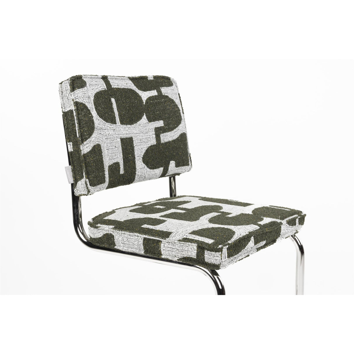   Modern furniture - Patterned Fabric Cantilevered Dining Chairs (2) - www.oroa.com | Oroa.com