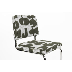   Modern furniture - Patterned Fabric Cantilevered Dining Chairs (2) - www.oroa.com | Oroa.com