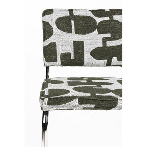   Modern furniture - Patterned Fabric Cantilevered Dining Chairs (2) - www.oroa.com | Oroa.com