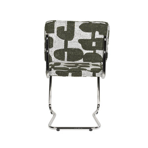   Modern furniture - Patterned Fabric Cantilevered Dining Chairs (2) - www.oroa.com | Oroa.com
