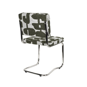  Modern furniture - Patterned Fabric Cantilevered Dining Chairs (2) - www.oroa.com | Oroa.com