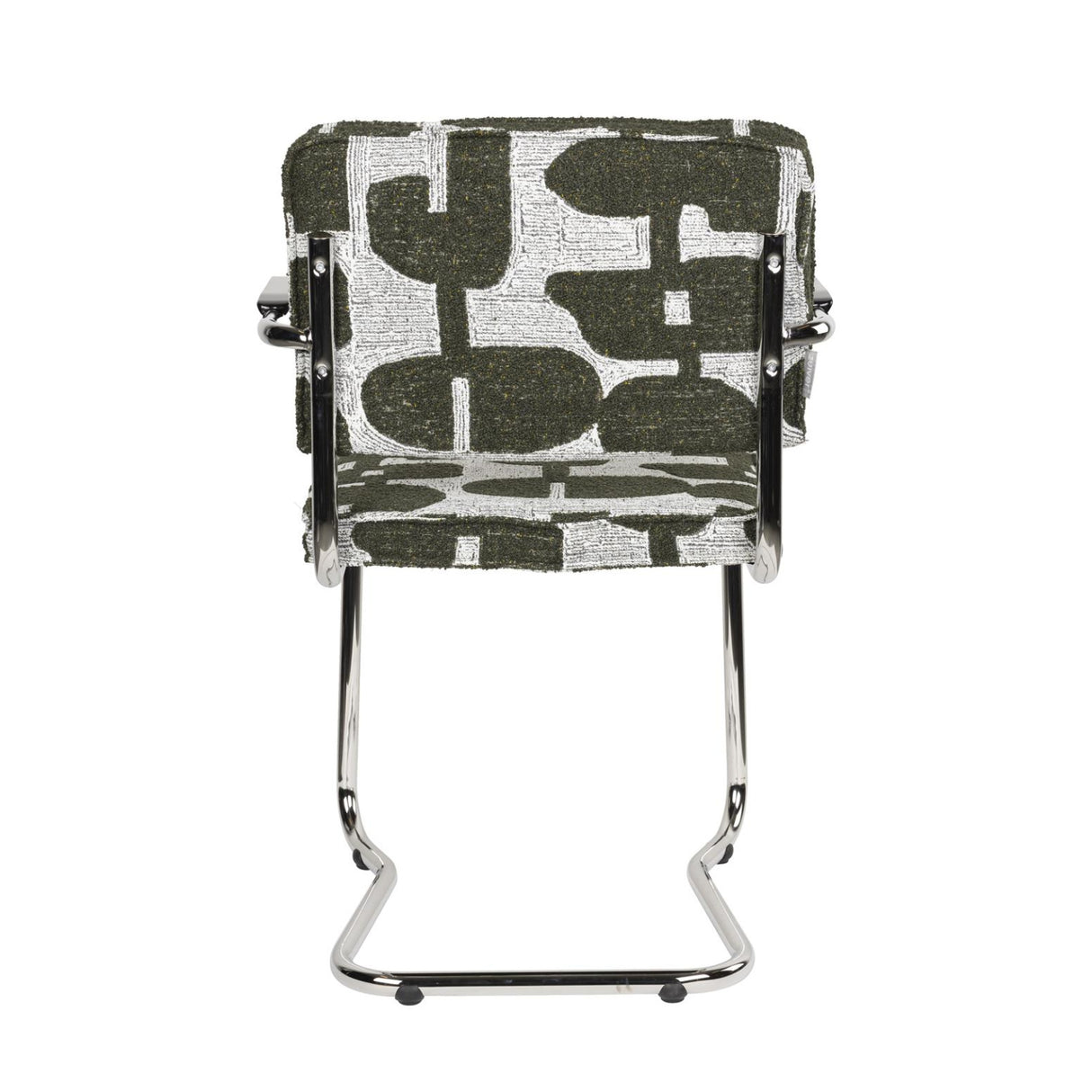   Patterned Fabric Cantilevered Dining Armchairs (2) | Oroa.com