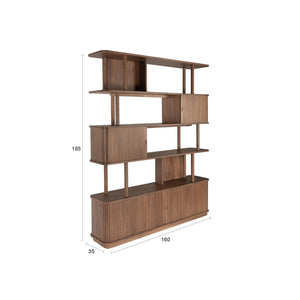   Wooden Sliding Door 5-Layer Bookcase | Oroa.com