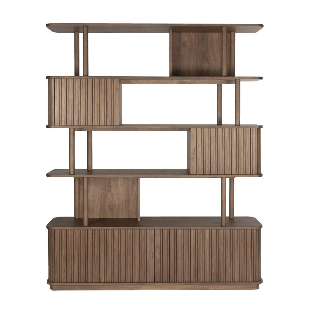   Wooden Sliding Door 5-Layer Bookcase | Oroa.com